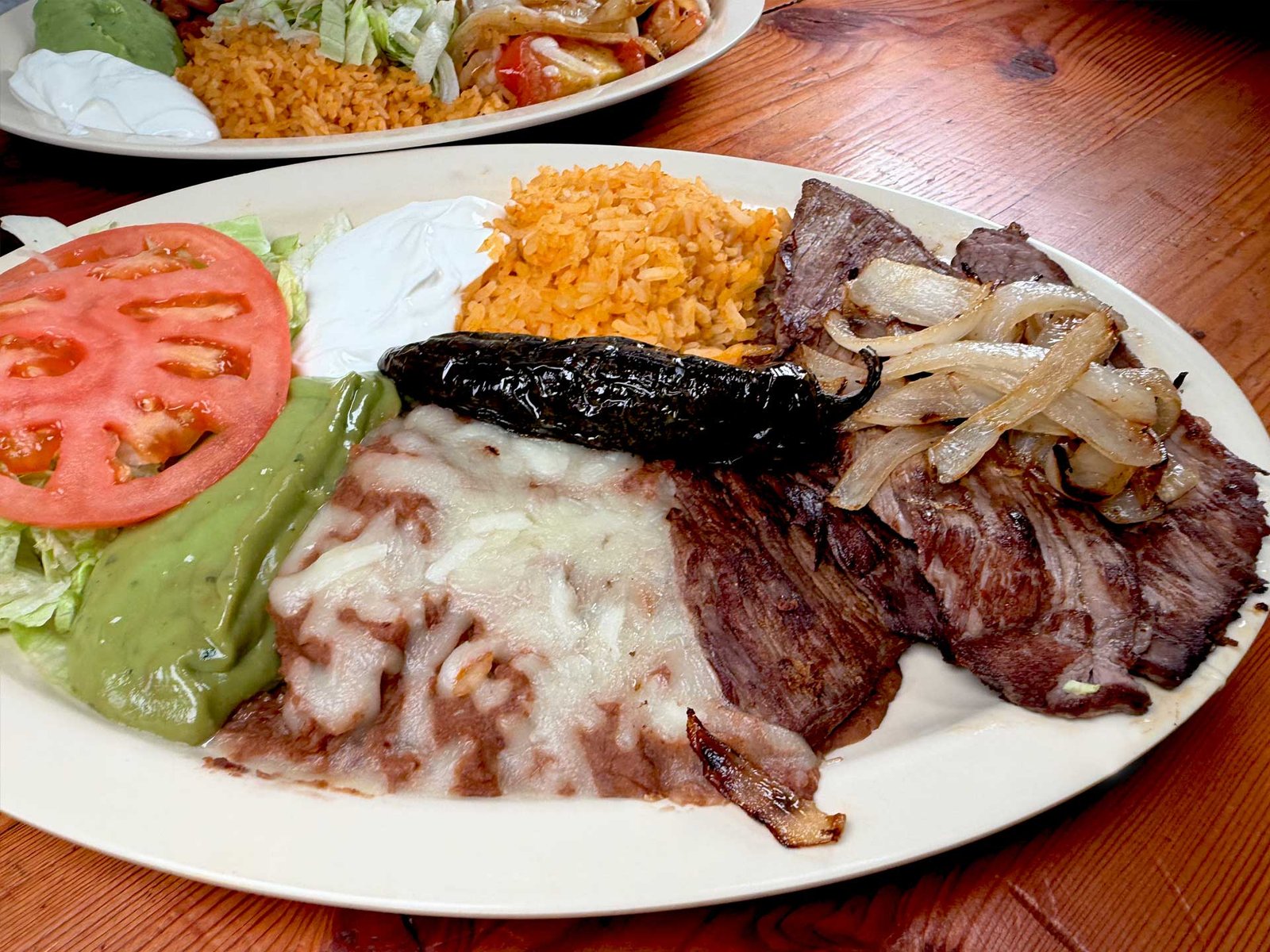 Delicious Asada Plate — authentic Mexican food at Los Periquitos Market and Taqueria Santa Cruz CA