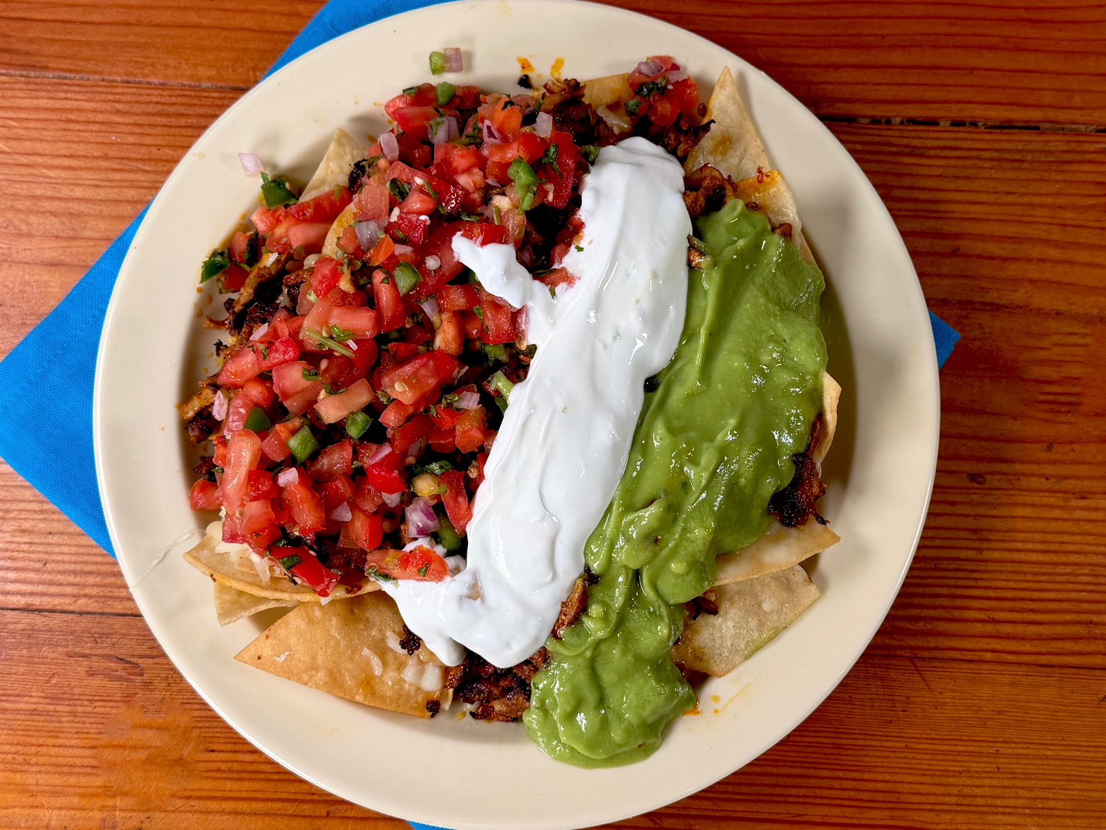 Super Nachos Creamy Guacamole — authentic Mexican food at Los Periquitos Market and Taqueria Santa Cruz CA