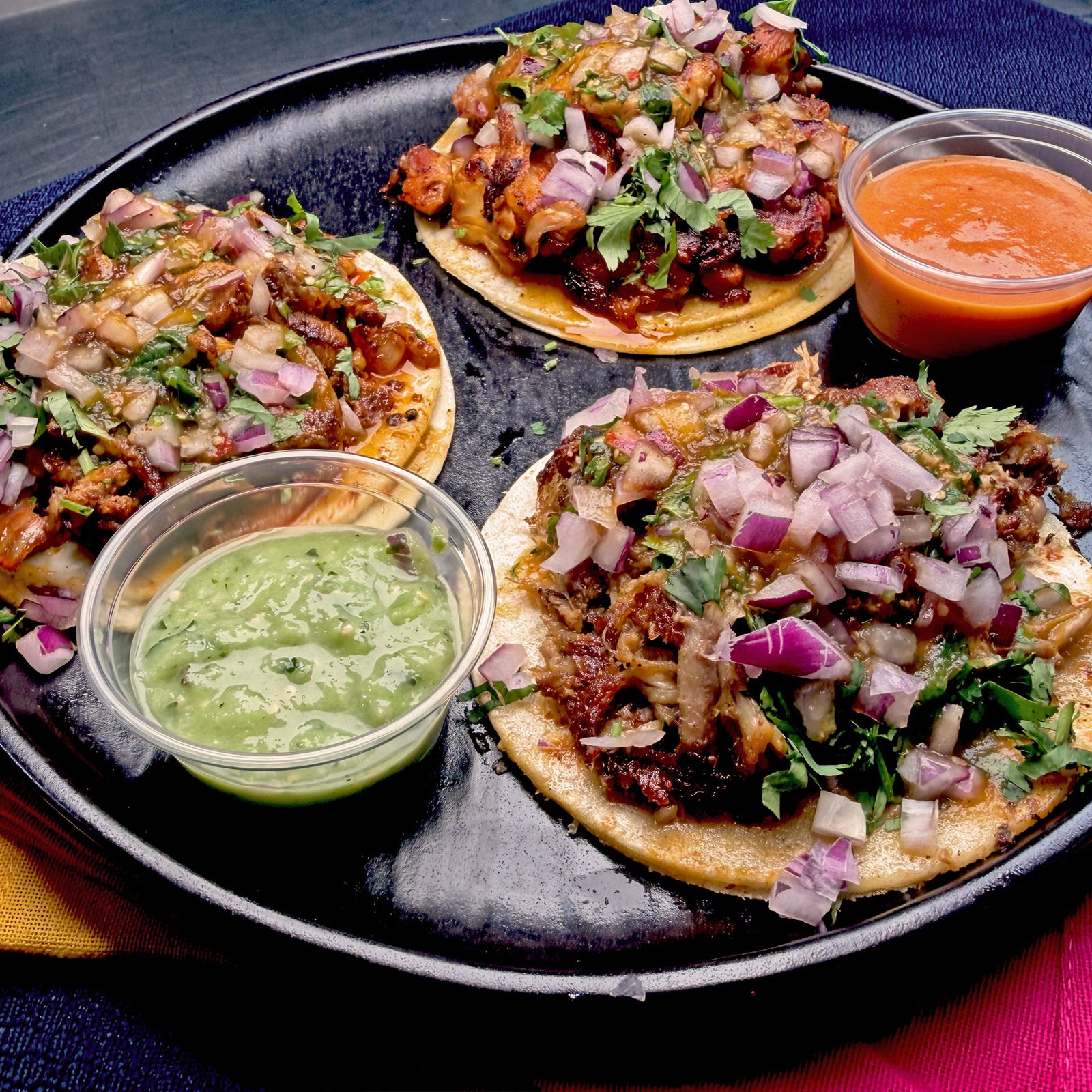 Al pastor carnitas grilled chicken tacos Mexican food Santa Cruz